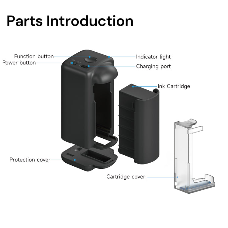 Evebot PrintInd - Portable Handheld Inkjet Printer Gun with Quick-Drying Ink Cartridge Print on Any Surface