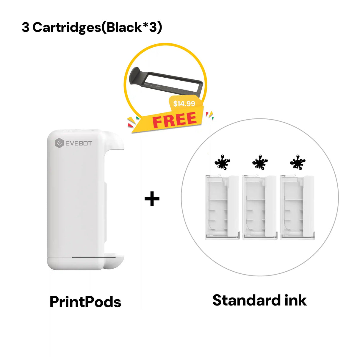 Evebot PrintPods - Mini Handheld Printer for Absorbent Surface Evebot