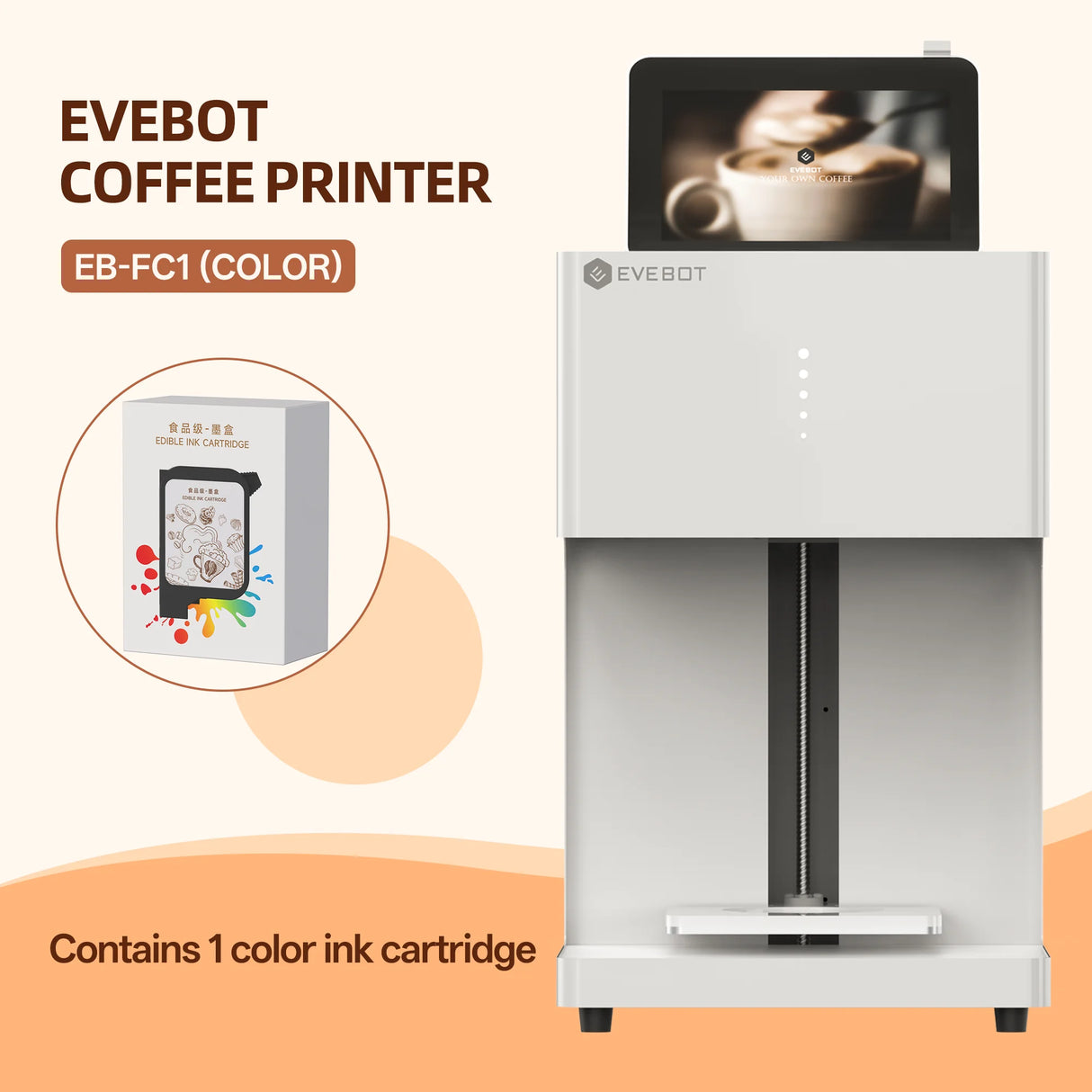 Evebot Multicolor Coffee Drink Printer EB-FC1 Color Food Printer