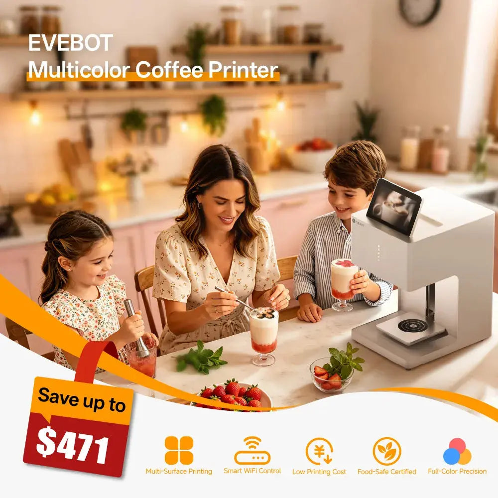 Evebot Multicolor Coffee Drink Printer EB-FC1 Color Food Printer Evebot