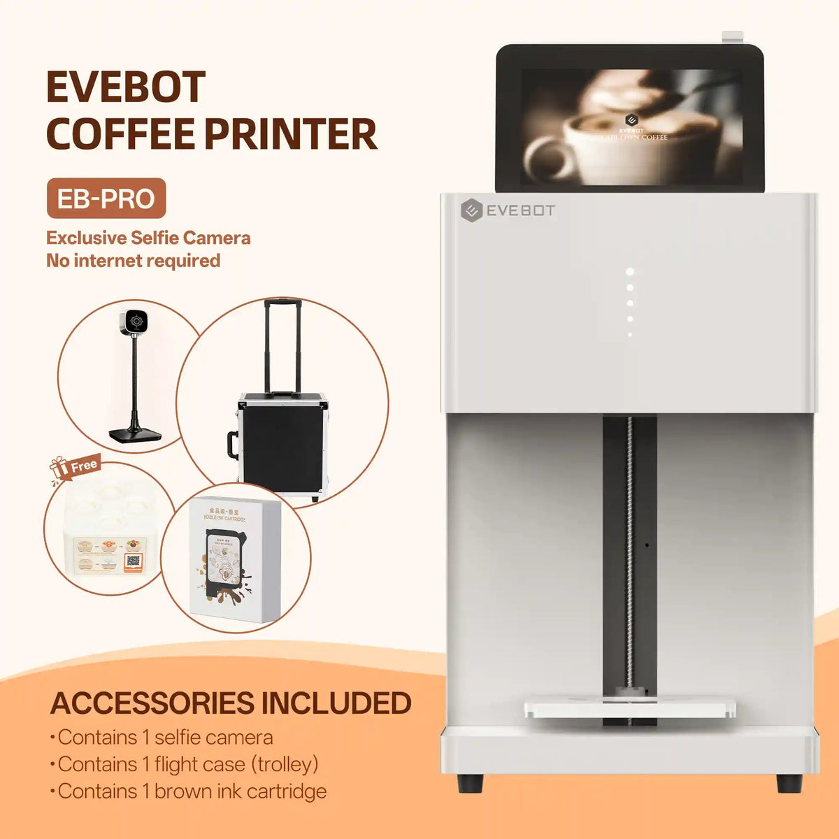 Evebot EB-Pro High Speed Coffee Foam Printer Evebot