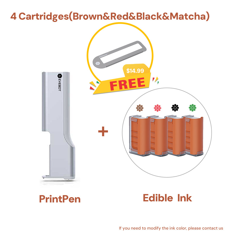 ３個）世界初EVEBOT Printpen万能印刷ハンディプリンター食用インク Evebot Food-grade Portable PrintPen