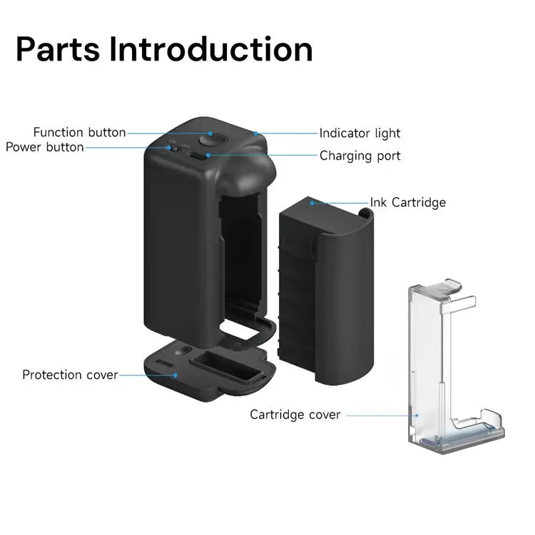 Evebot PrintInd Handheld Inkjet Printer Gun Parts Introduction
