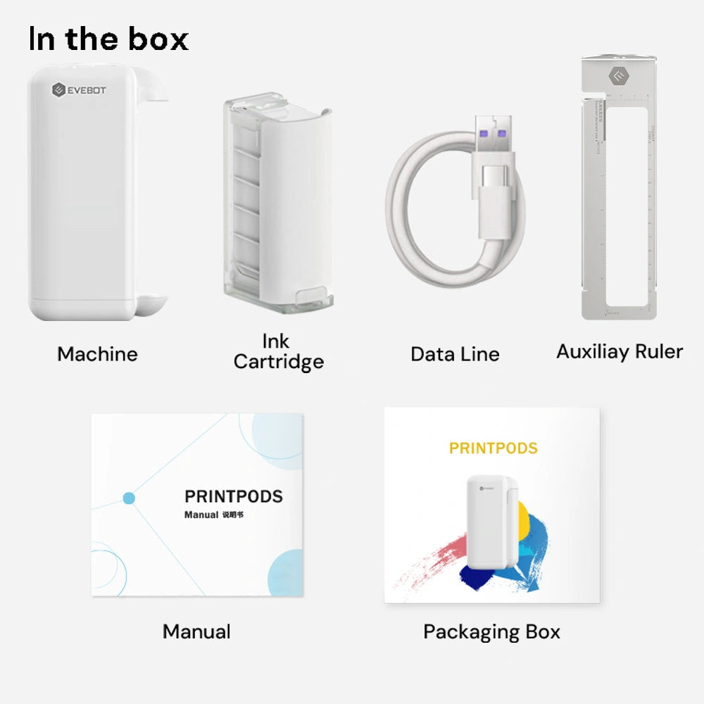 Evebot PrintPods - Mini Handheld Printer for Absorbent Surface Evebot